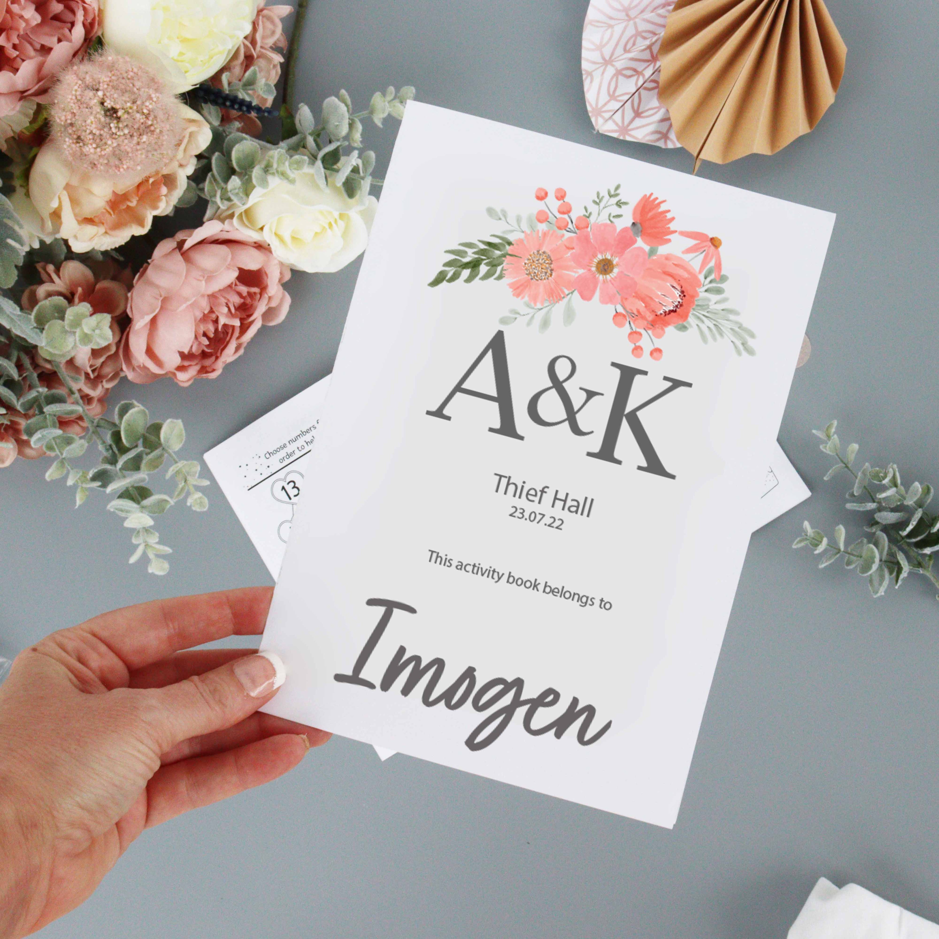 Kids Wedding Activity Book Peach And Pink