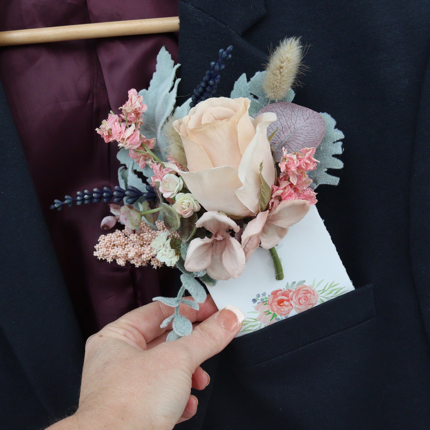 Floral Pocket Square Wedding Flowers