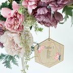 Hexagonal Wooden Hanging Wedding Table Plan