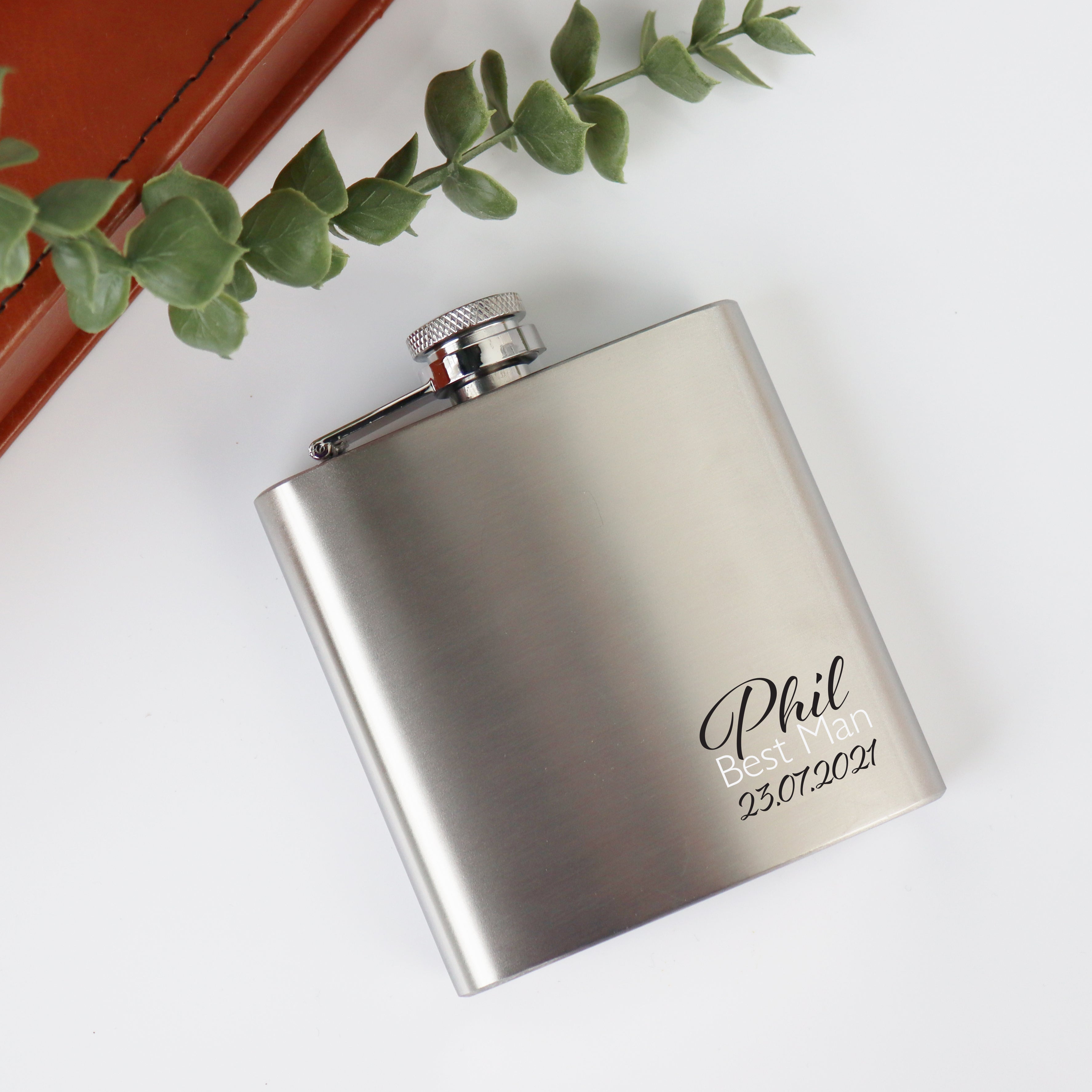 Personalised Stainless Steel Wedding Hip Flask