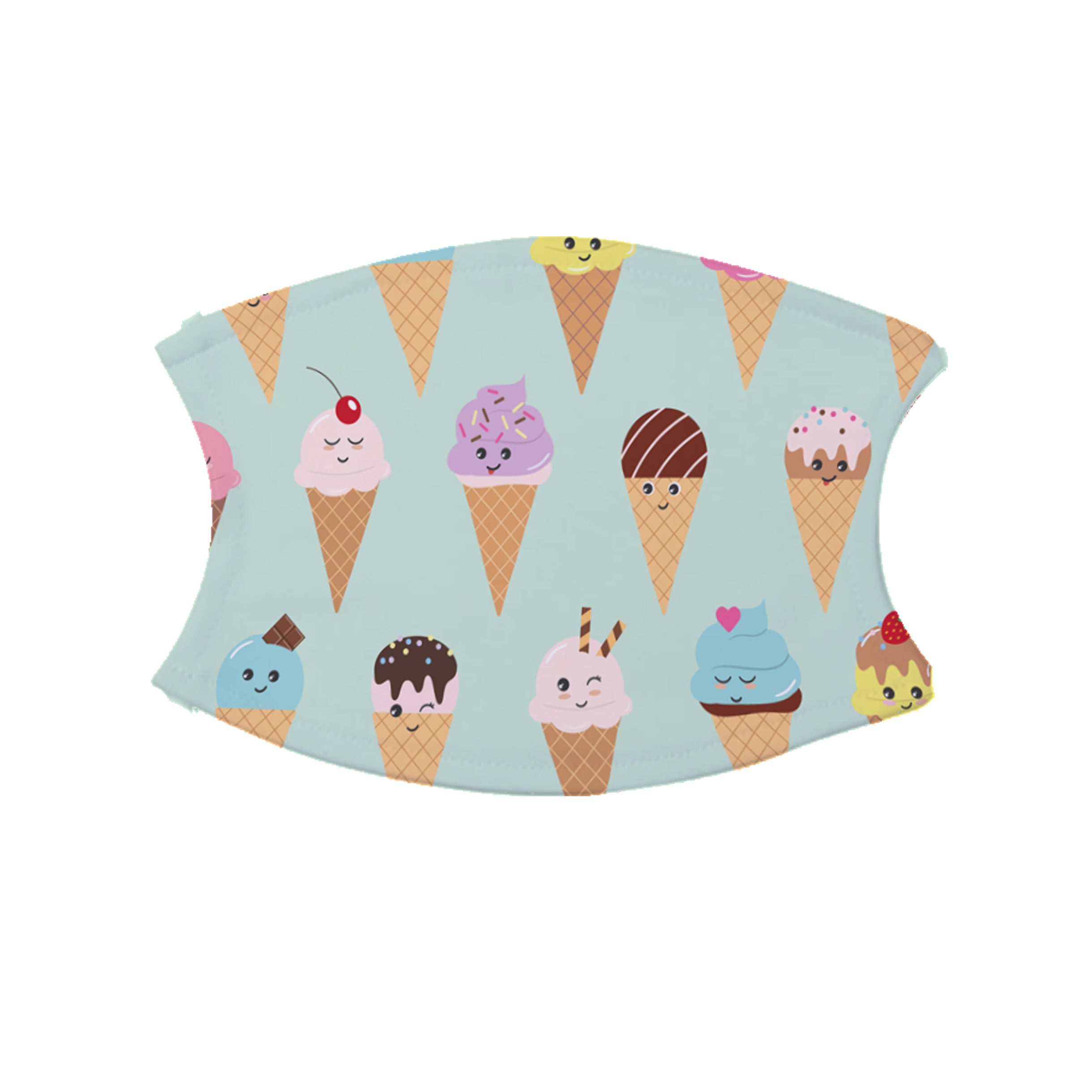 Cute Ice Cream Print Face Mask With Filters