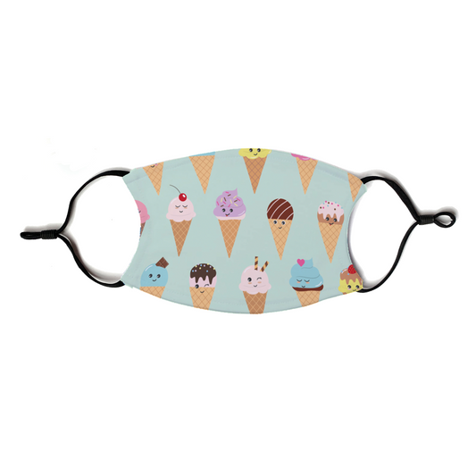 Cute Ice Cream Print Face Mask With Filters
