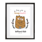 Personalised Love You Beary Much Couples Print