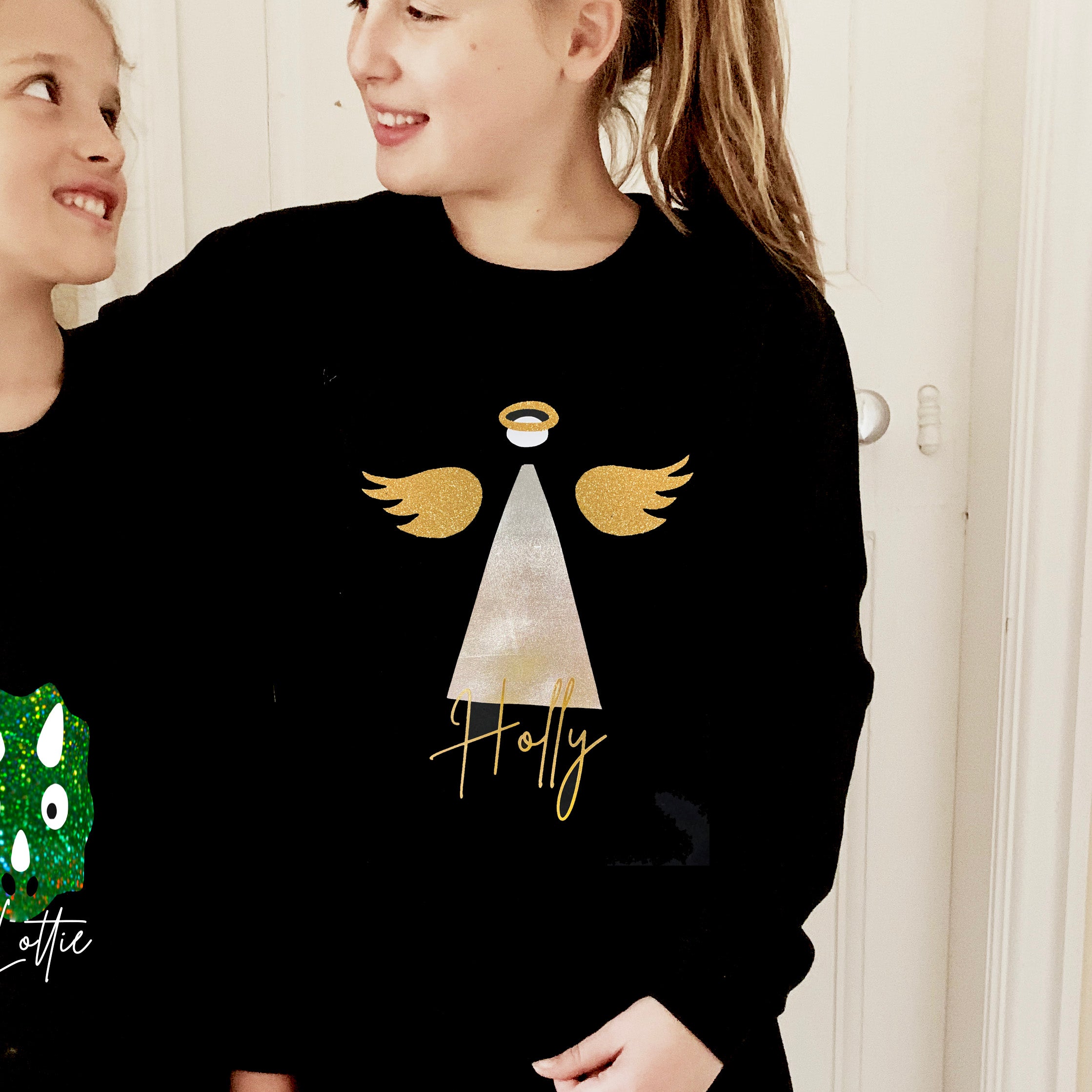 Kids Personalised Angel Christmas Sweatshirt