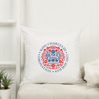 king charles III coronation commemorative cushion cover with offical emblem
