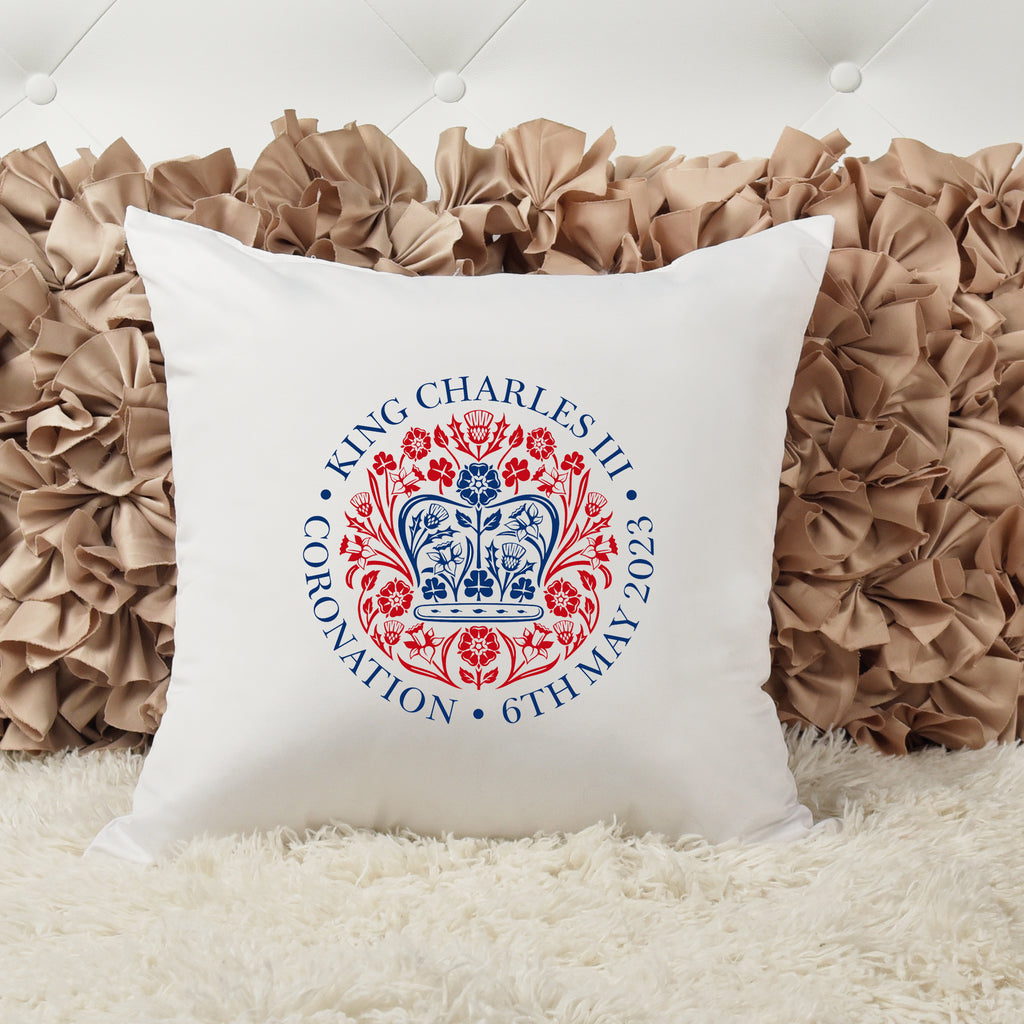 king charles III coronation cushion cover queen consort commemorative cushion