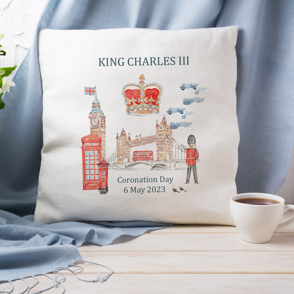 king Charles III coronation memory keepsake cushion cover royal memorabilia cushion cover commemorative gift