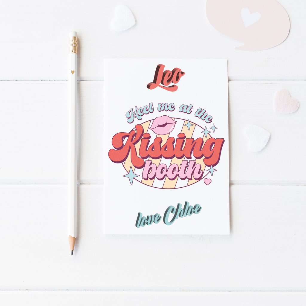 Meet Me at the Kissing Booth Personalised Retro Card