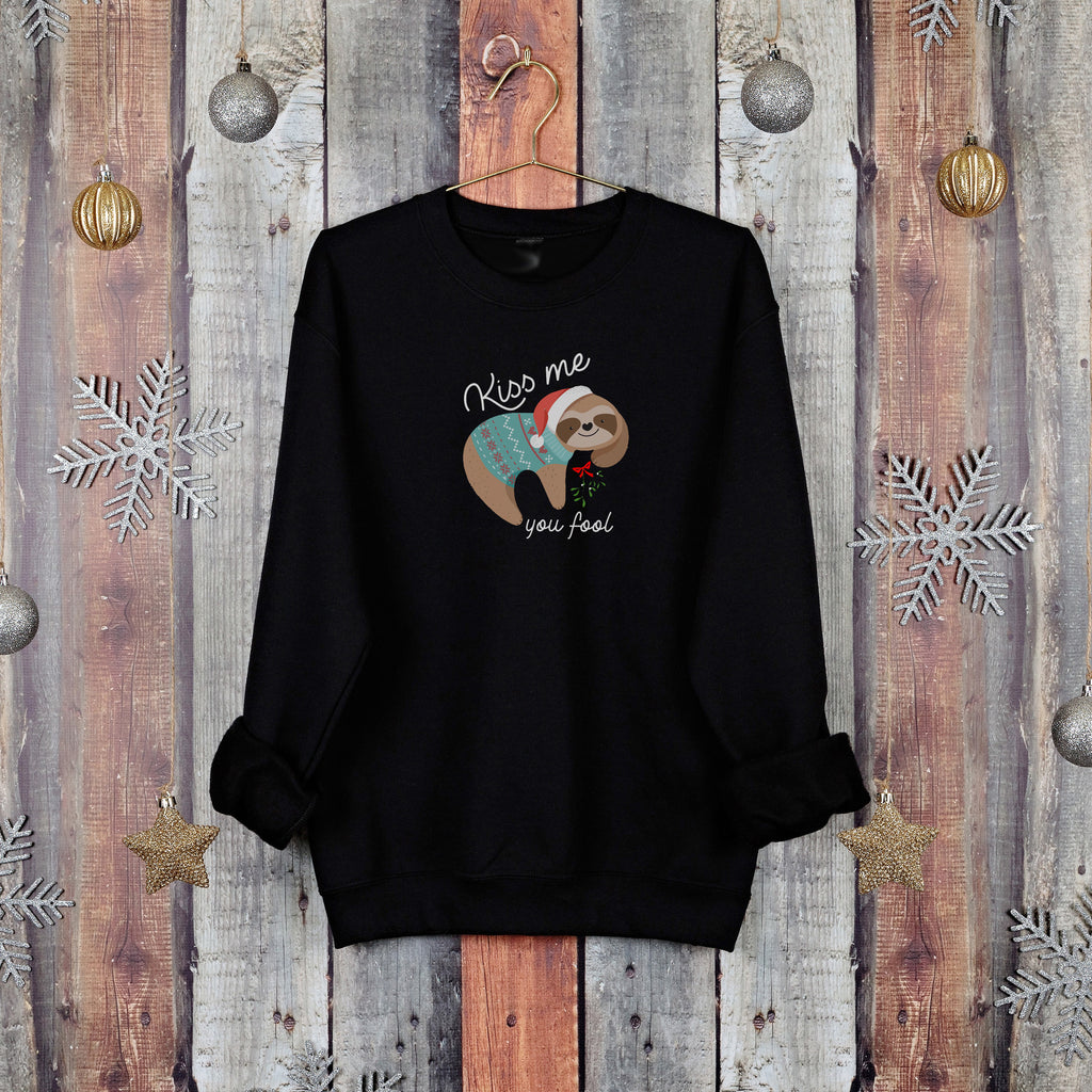 Christmas Sloth Kiss Me Sweatshirt