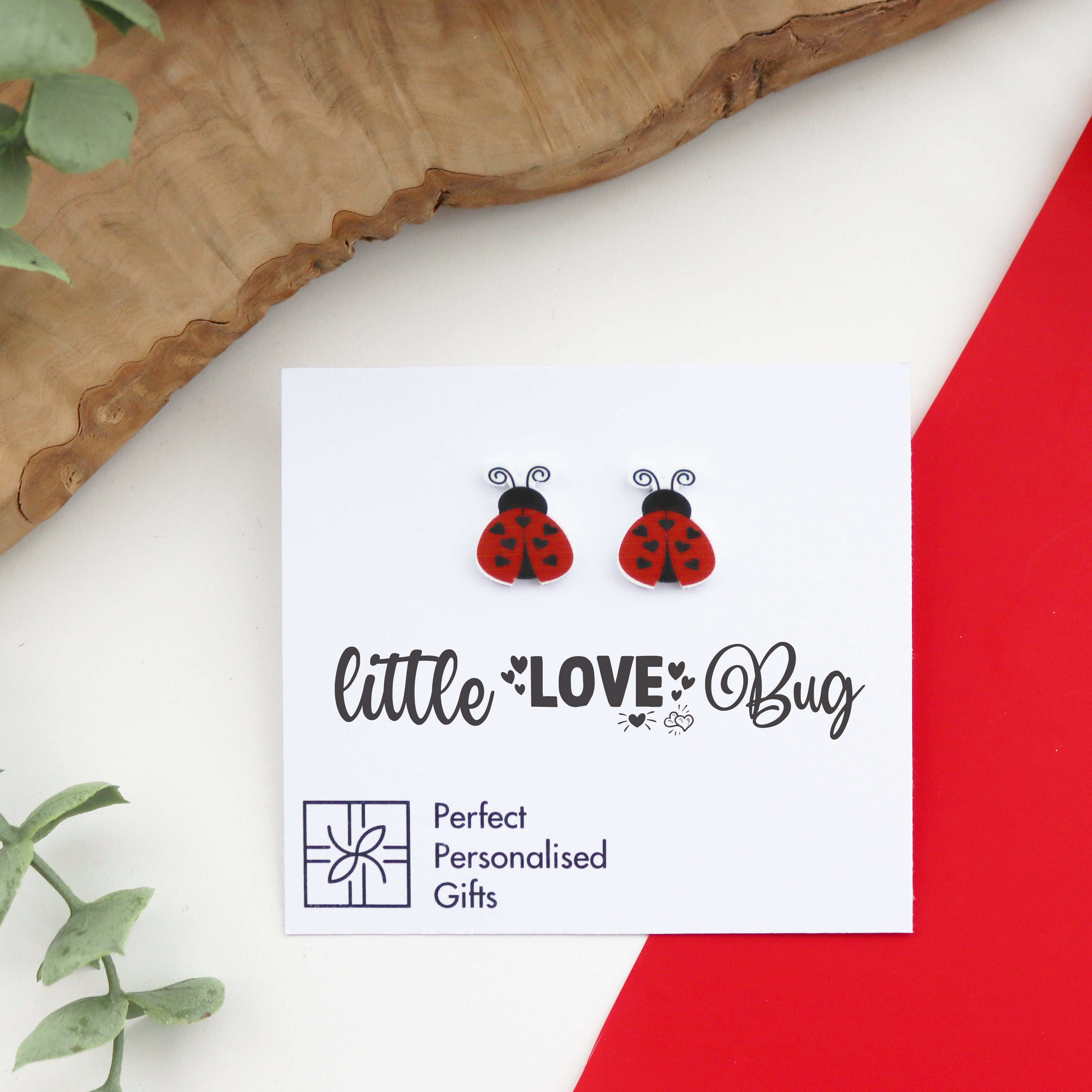 Cute love bug earring studs for Valentine's day