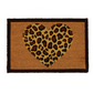 Leopard Print Heart Coir Doormat