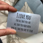 I Love You For All That You Are Metal Wallet Card