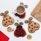 love bug coaster for valentine's day wooden ladybird valentine's coasters set of 4 coaster ladybird