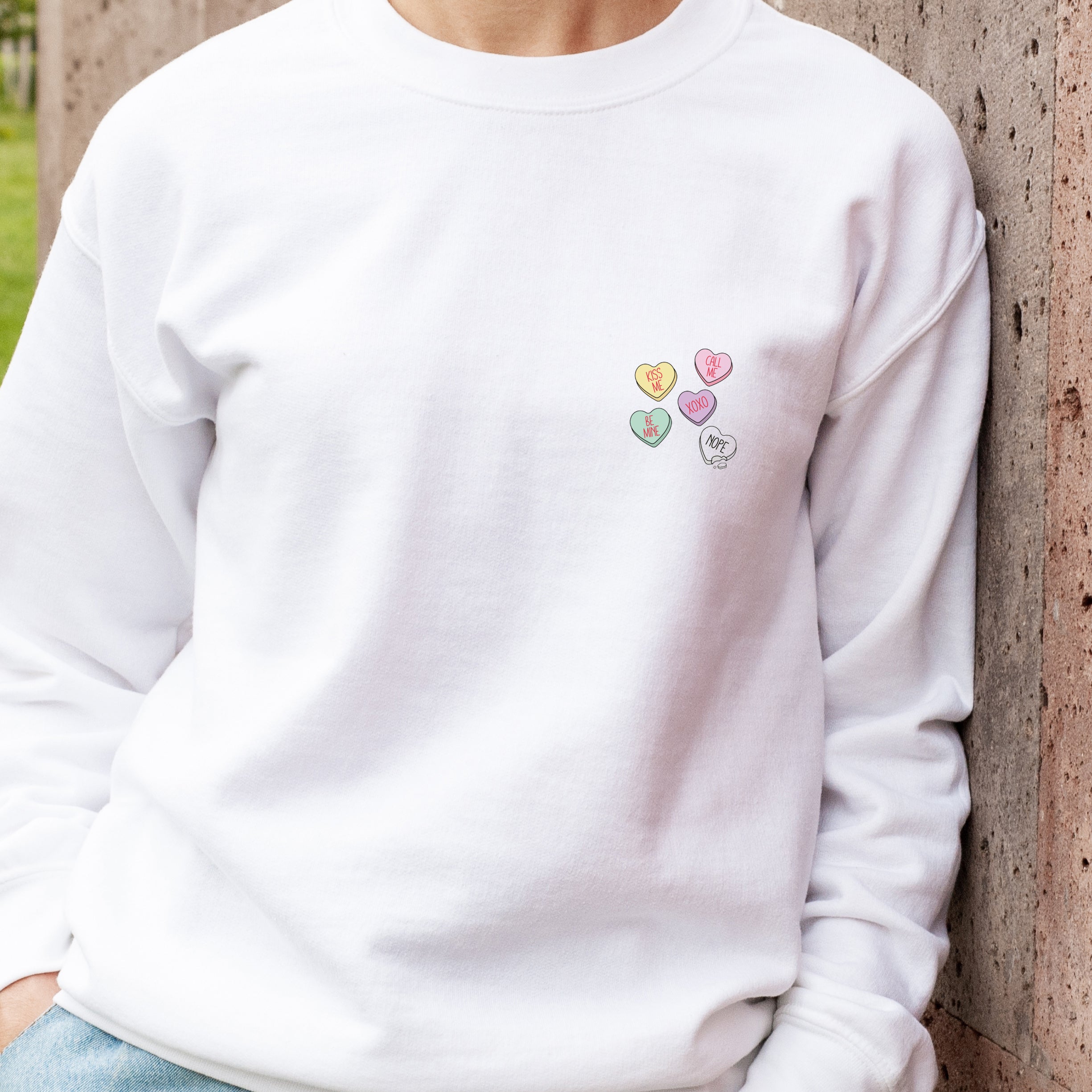 Nope Love Heart Sweatshirt