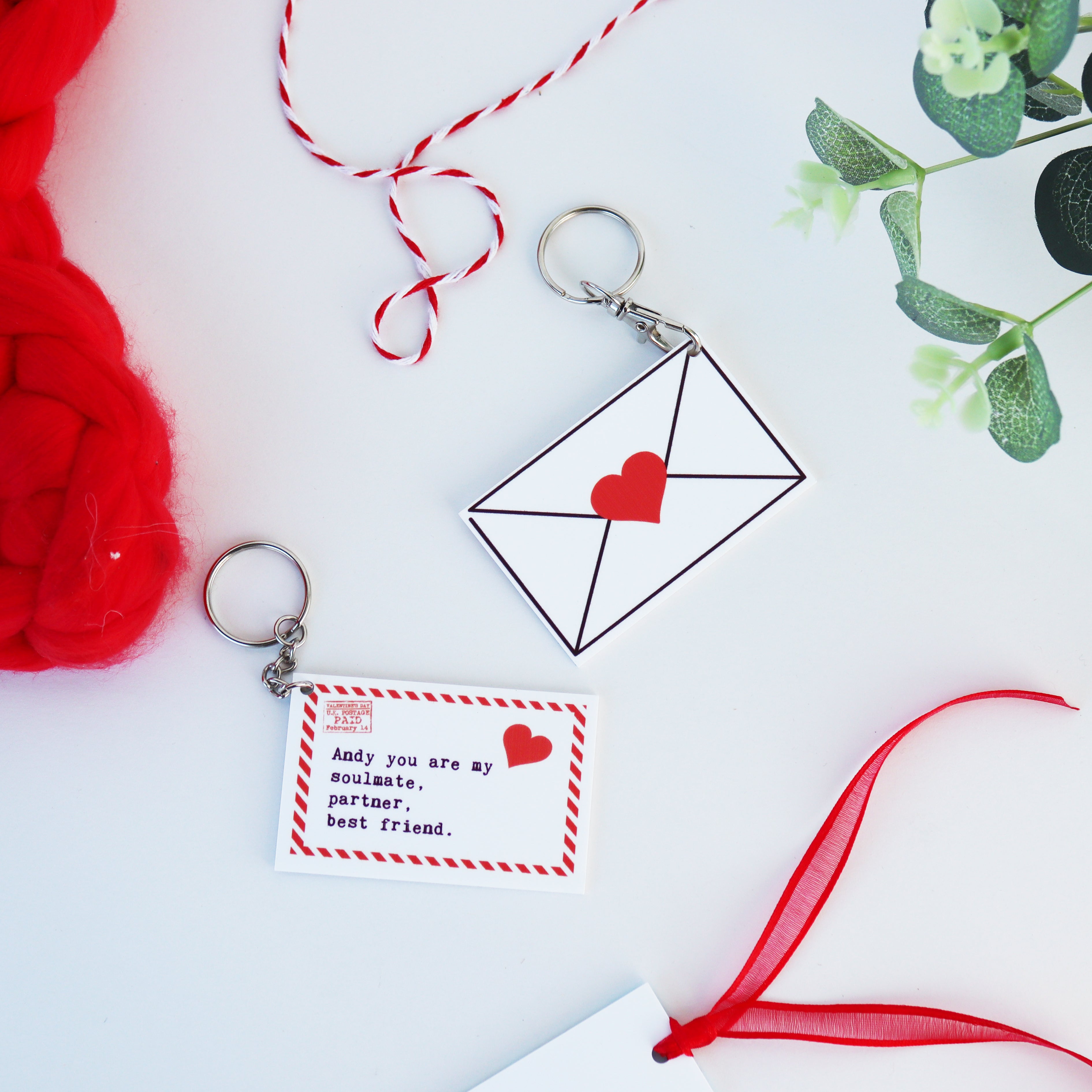 Personalised Love Letter Valentine's Keyring