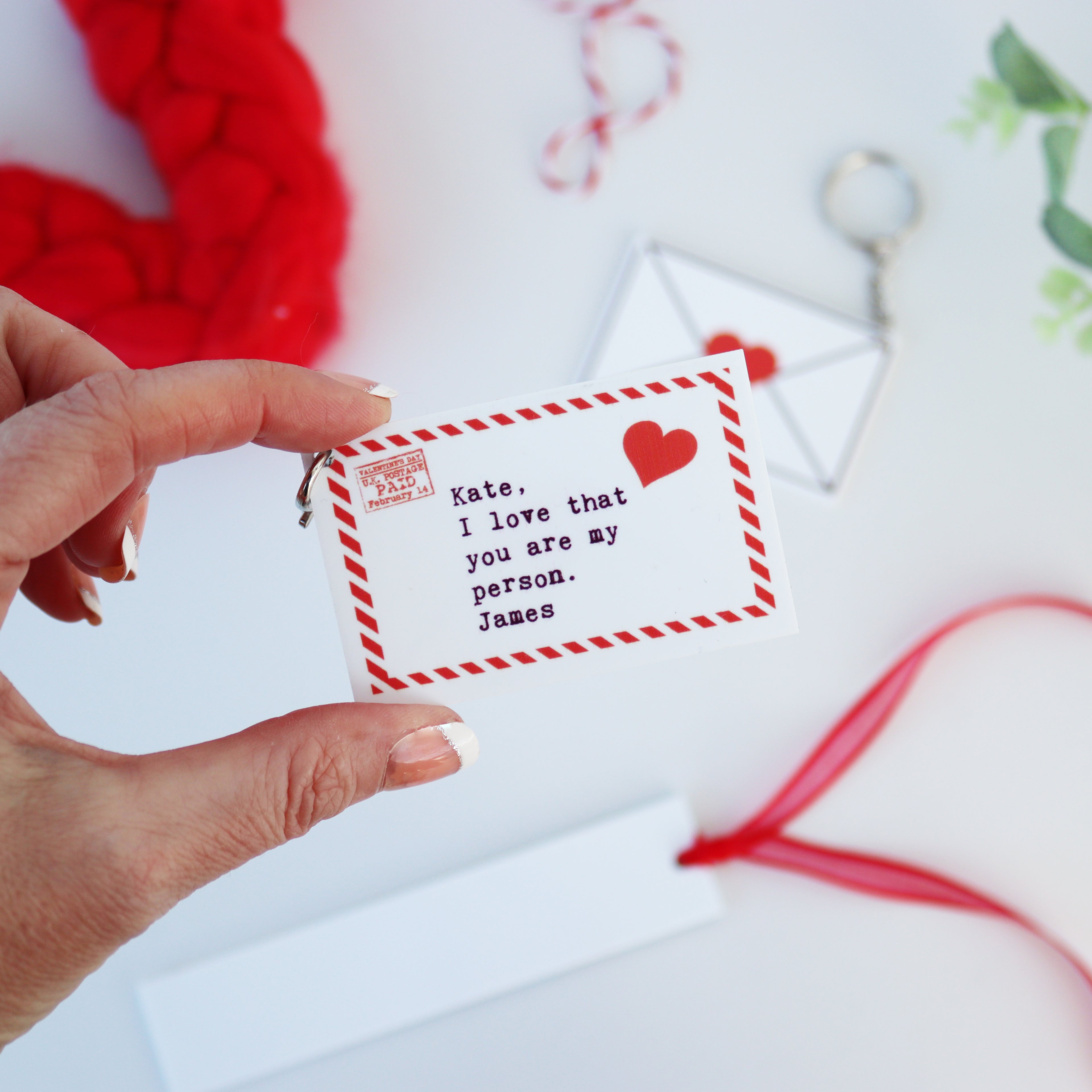 Personalised Love Letter Valentine's Keyring