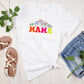 Mama funky design t shirt paired with jean shorts and sandals
