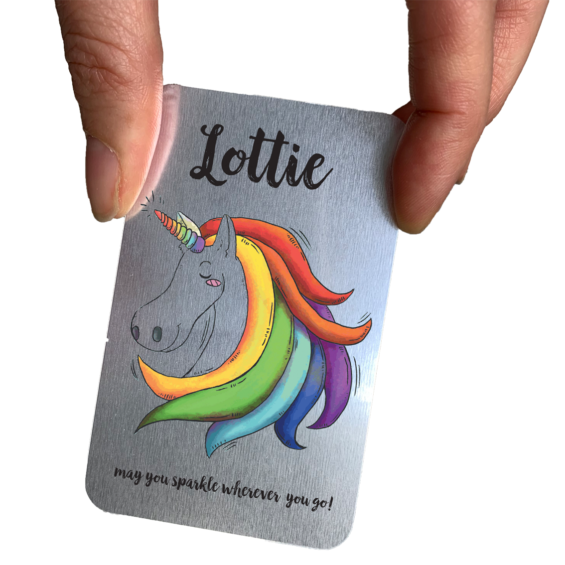 May You Sparkle Unicorn Metal Wallet Card