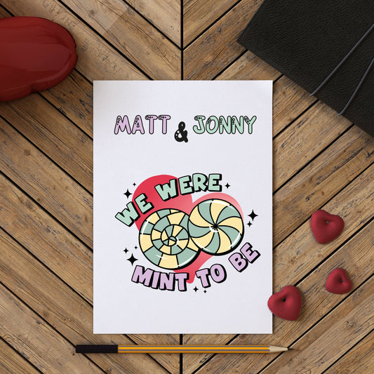 We Were Mint To Be Personalised Valentine's Card