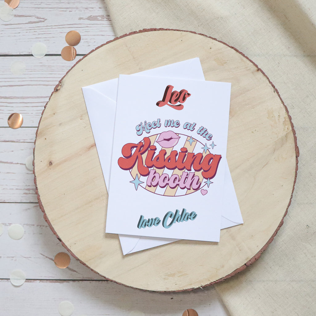Meet Me at the Kissing Booth Personalised Retro Card