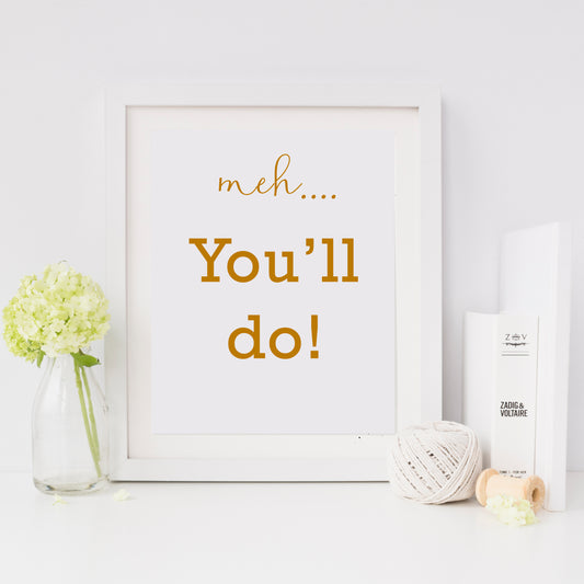 Meh..You'll Do Cheeky Valentine's Print
