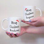 Merry Christmas Handsome & Gorgeous Couples Mugs