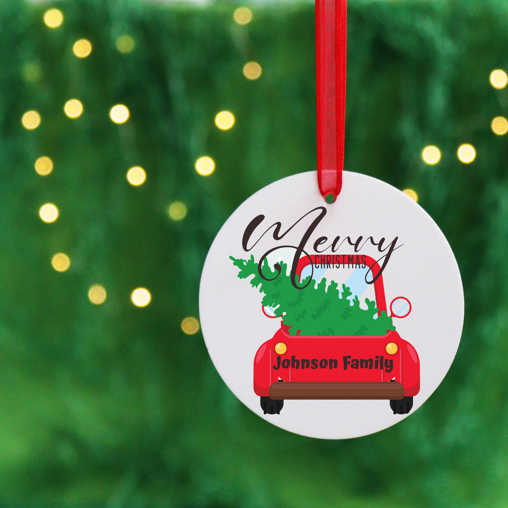 Personalised Family Christmas Truck Bauble