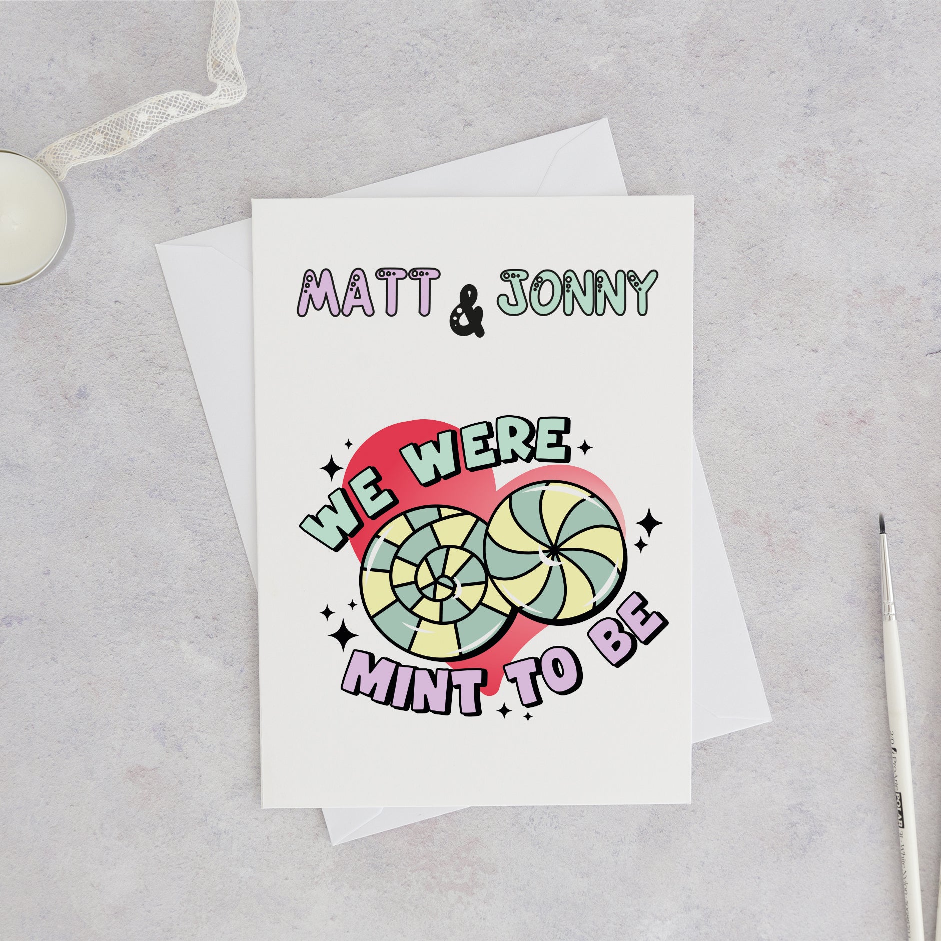 We Were Mint To Be Personalised Valentine's Card