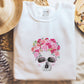 Rocker design flower skull casual sweatshirt