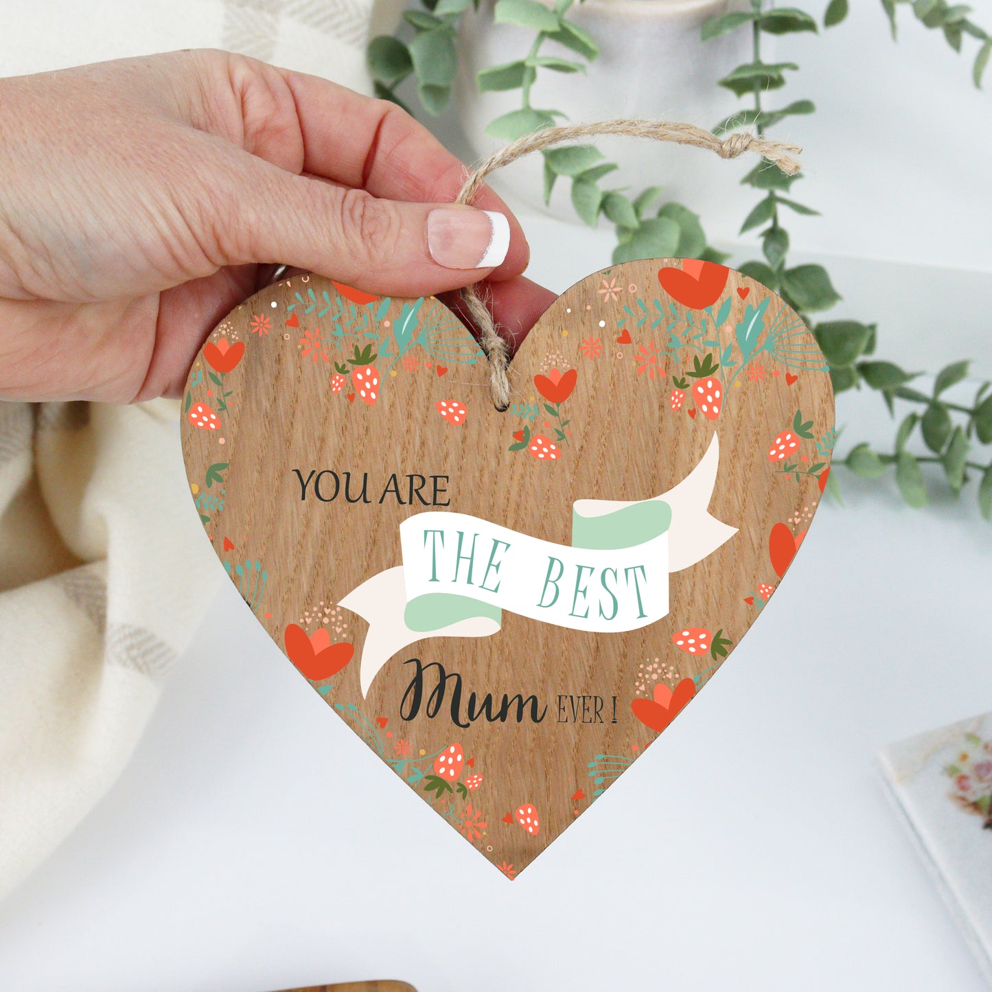 mothers day gift heart personalised Mum mothers day gift hanging wooden heart for Mum