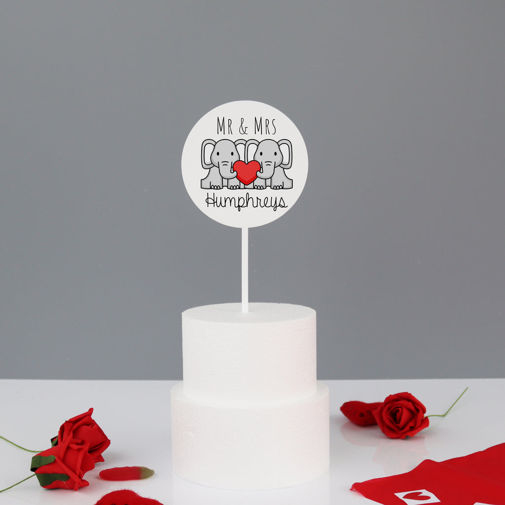 Personalised Elephant Wedding Cake Topper