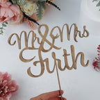 Personalised Wooden Name Wedding Cake Topper
