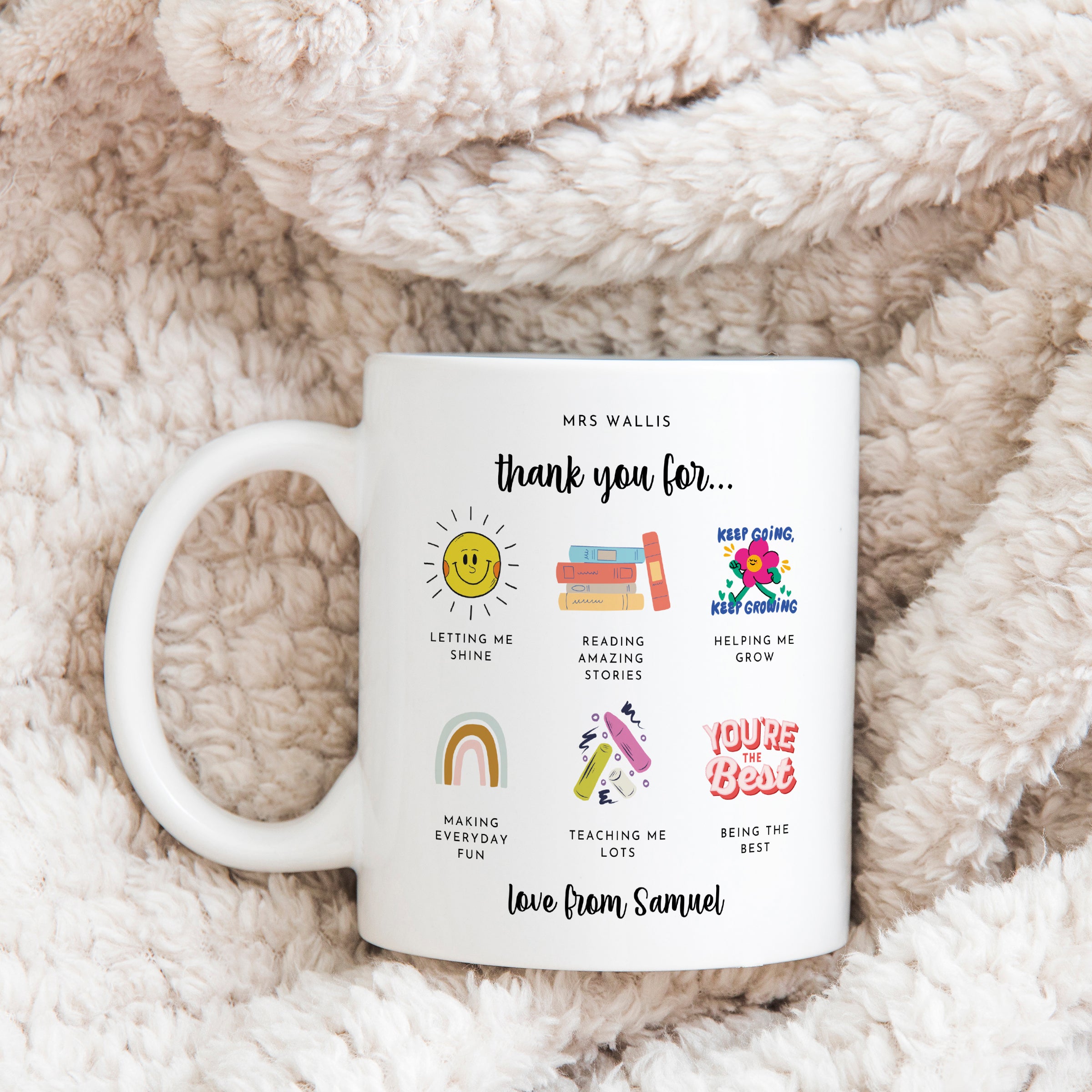 Personalised Thank You Teacher End Of Term Mug