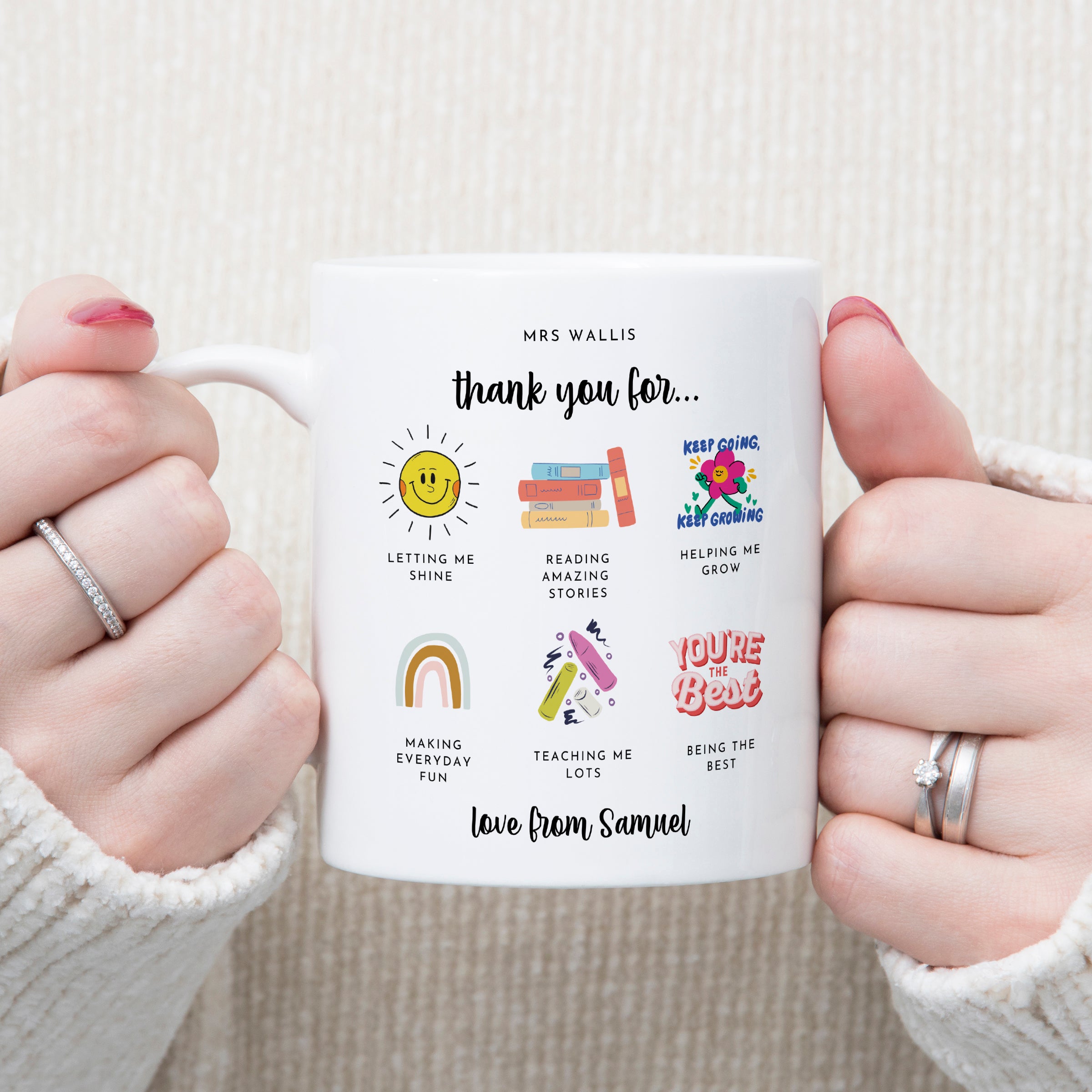 Personalised Thank You Teacher End Of Term Mug