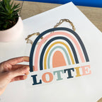 Muted Rainbow Hanging Room Sign