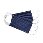 Pack Of Five 100% Cotton Navy Polka Dot Face Mask