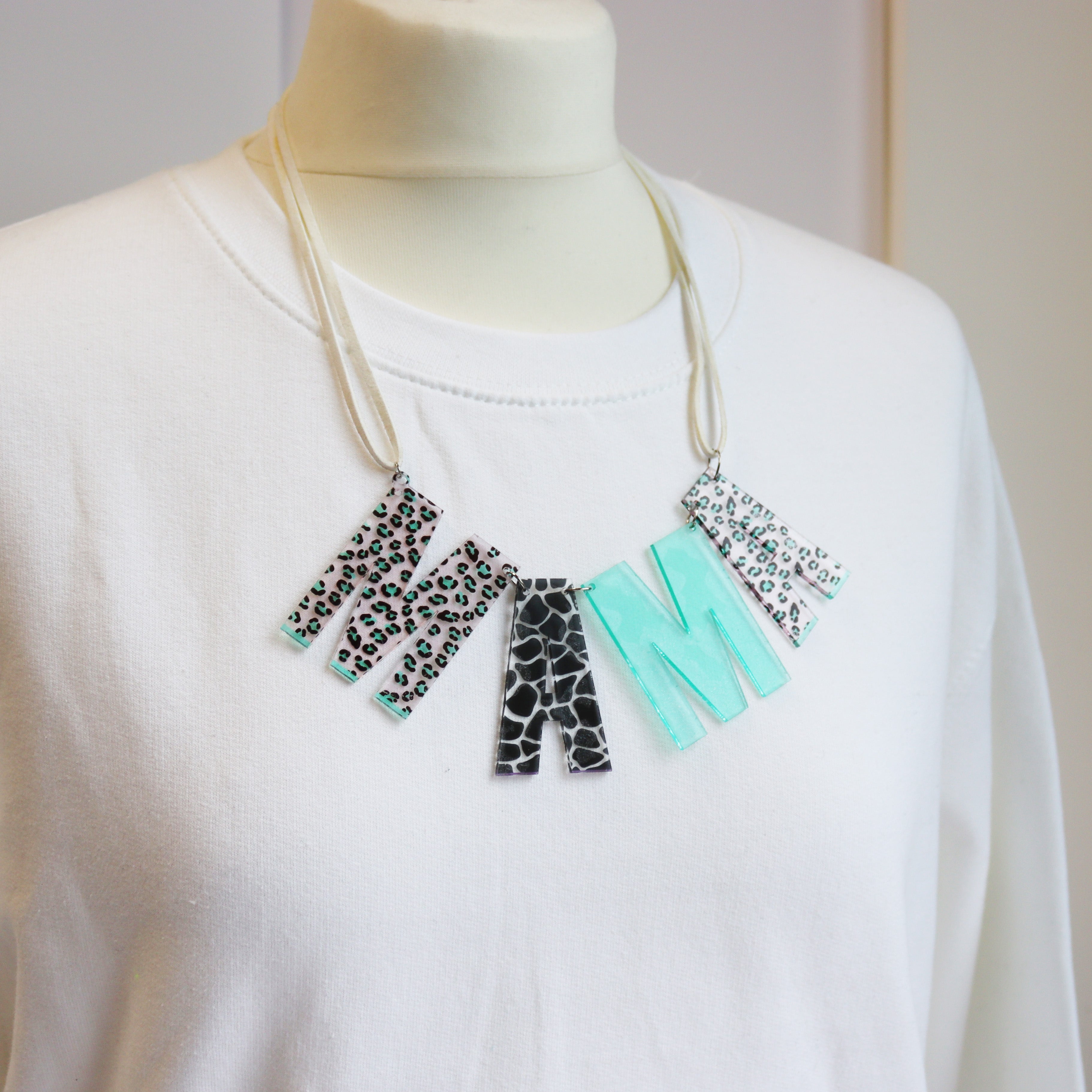 new mother necklace gift for new Mum leopard print Mama necklacenew baby gift for Mum