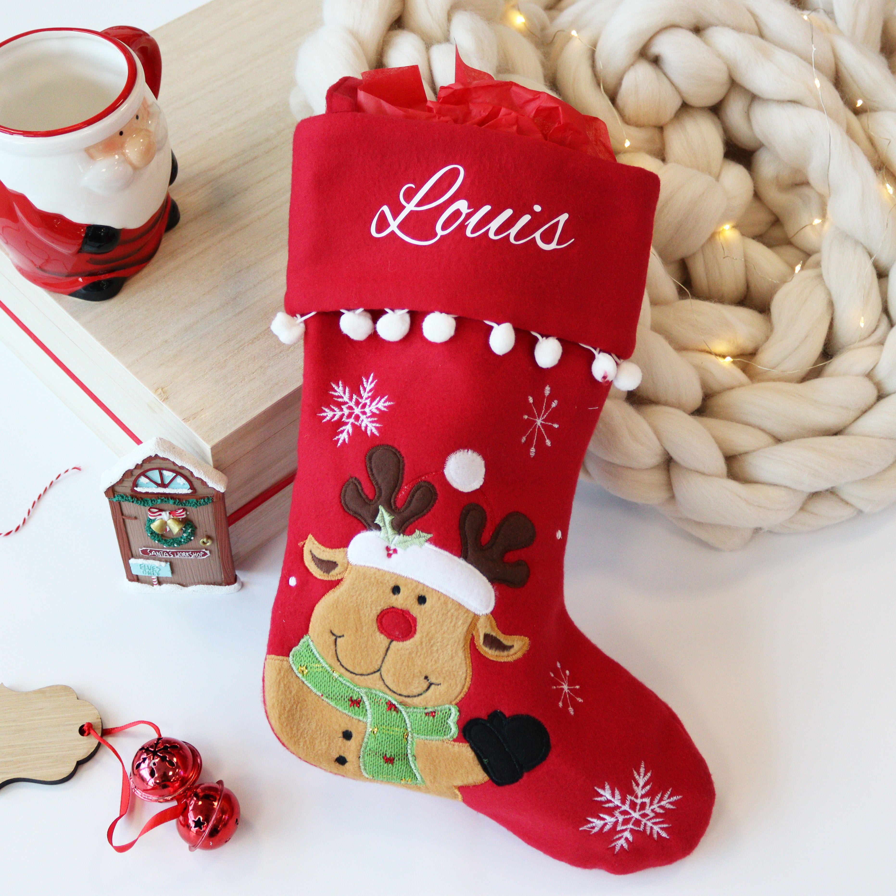 Snowman Or Reindeer Personalised Stocking