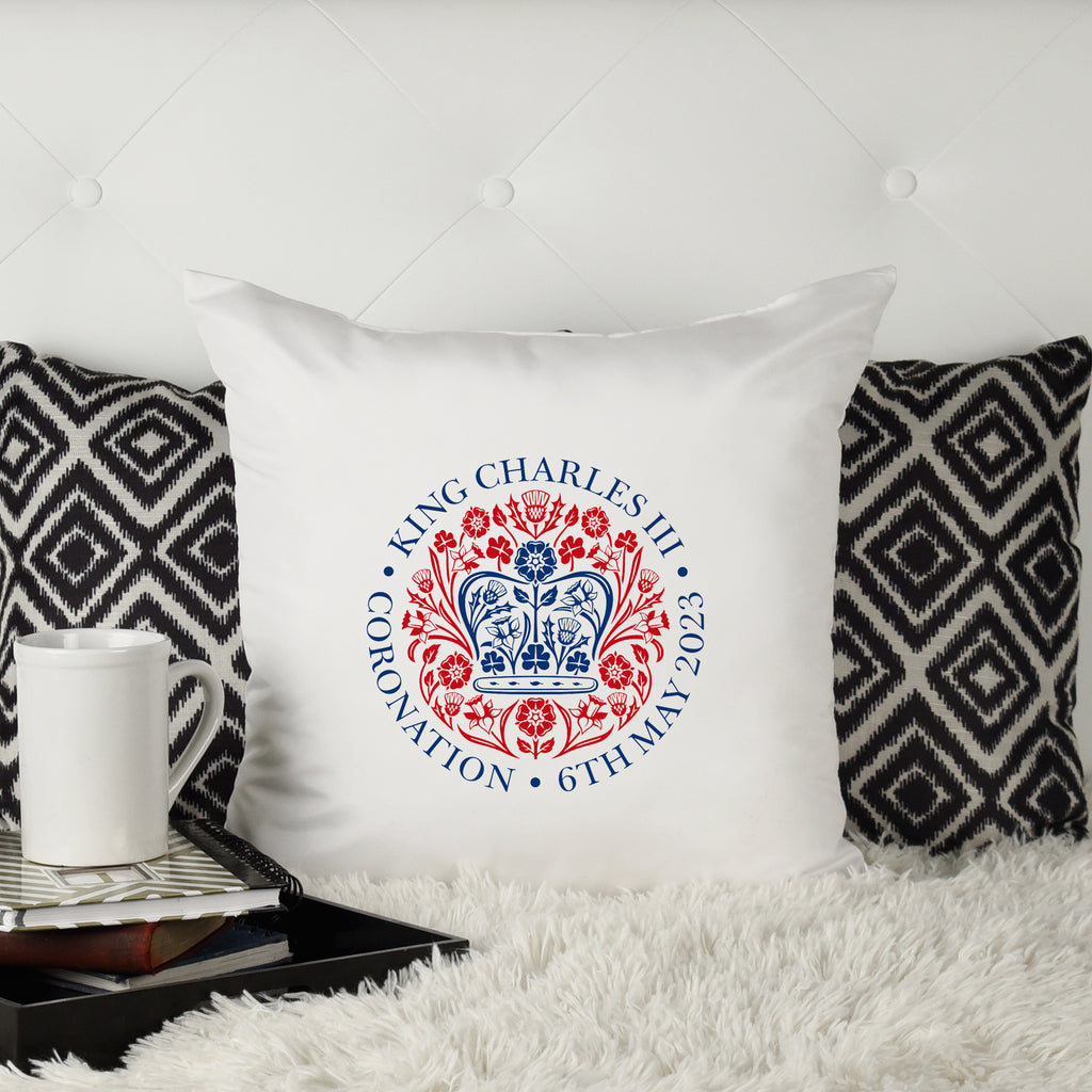 offical emblem coronation cushion cover king charles III