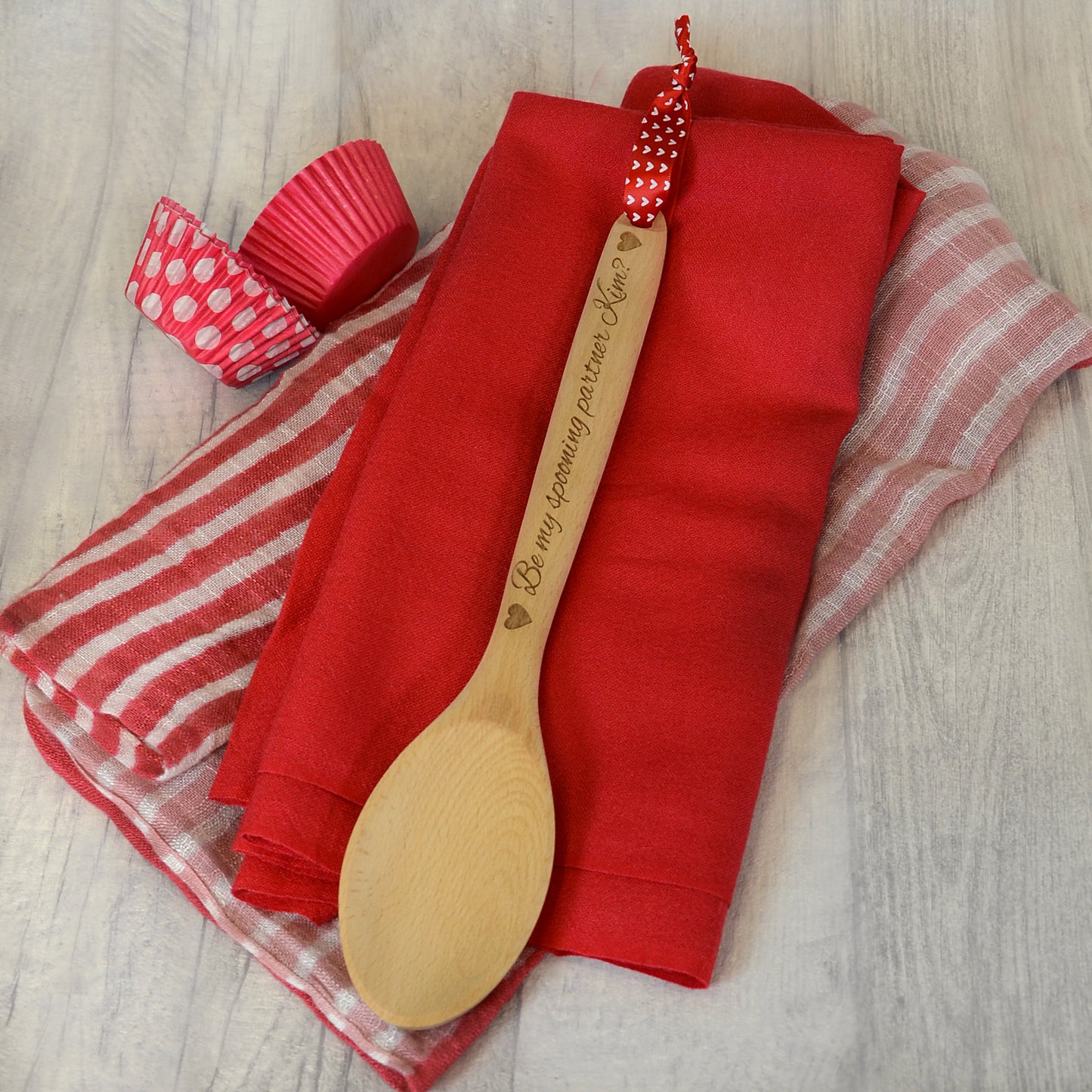 Cheeky personalised wooden spoon for Valentine's Day