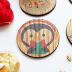 Set Of Four Christmas Character Wooden Coasters