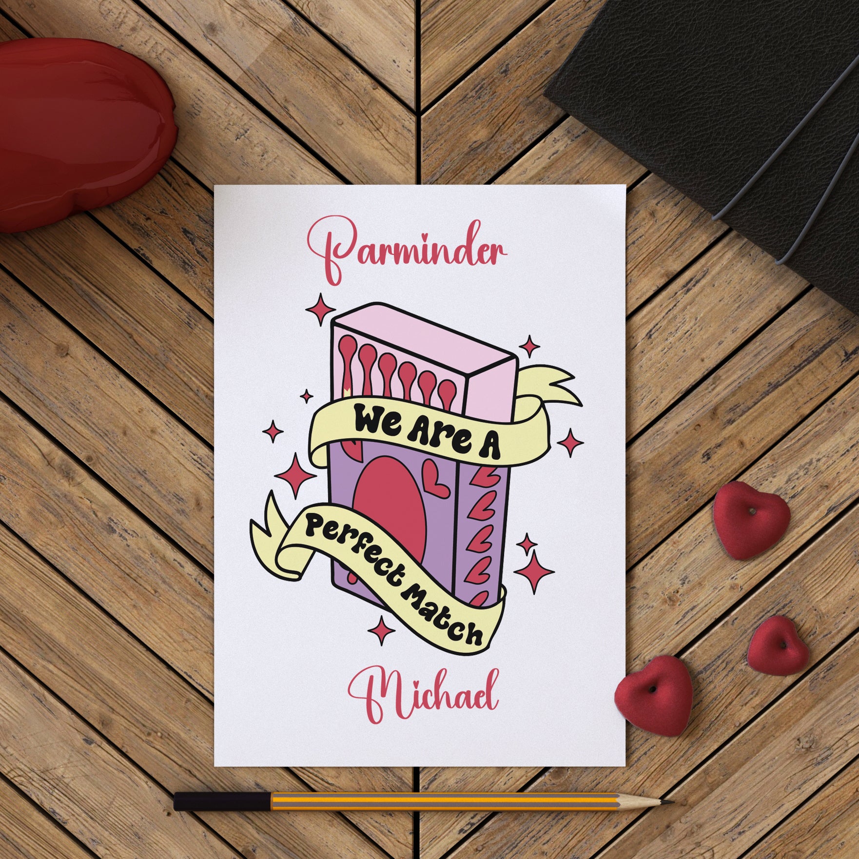 We Are The Perfect Match Personalised Valentine's Card
