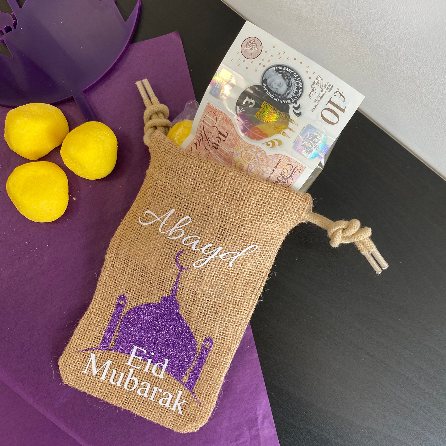 Eid Personalised Money Gift Bag Or Mini Sweet Gift