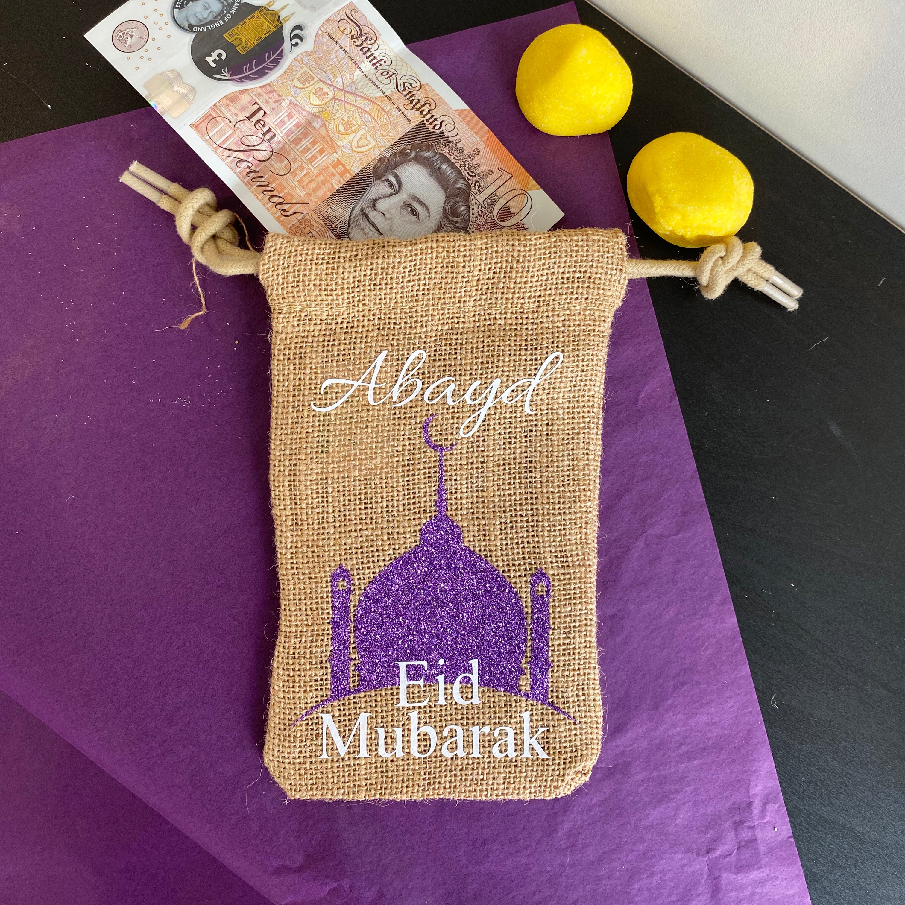 Eid Personalised Money Gift Bag Or Mini Sweet Gift