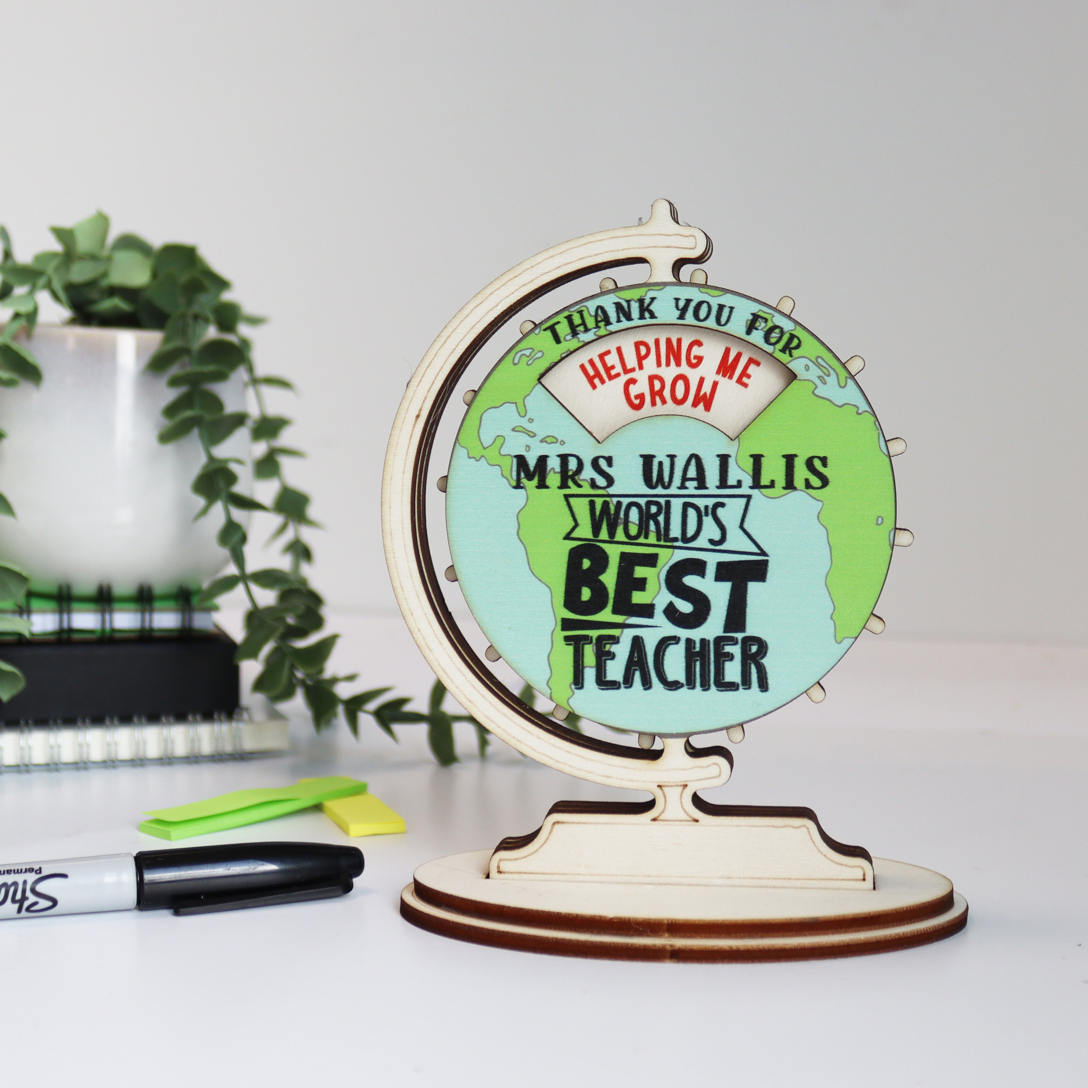 Personalised Wooden Keepsake Best Teacher Card