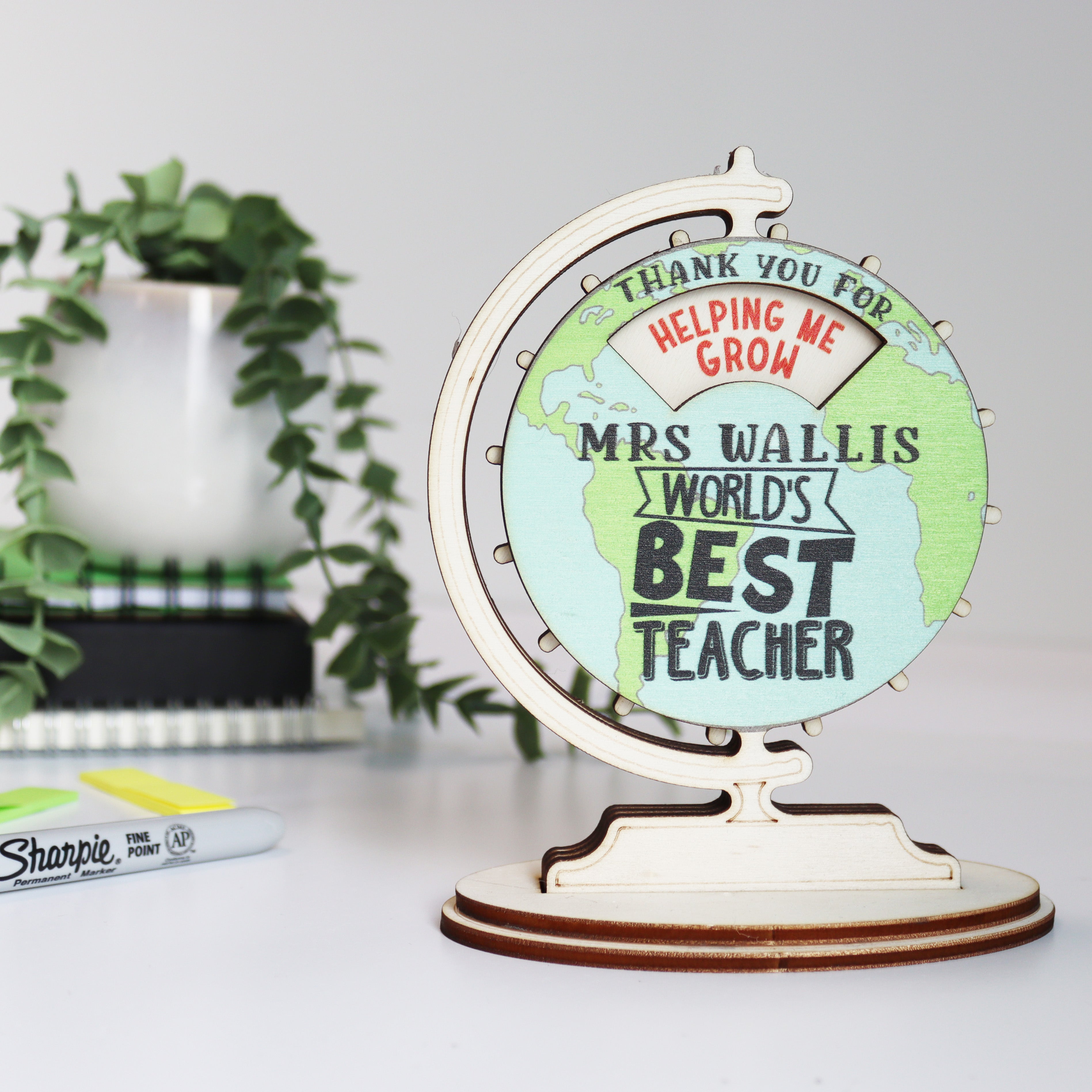 Personalised Wooden Keepsake Best Teacher Card