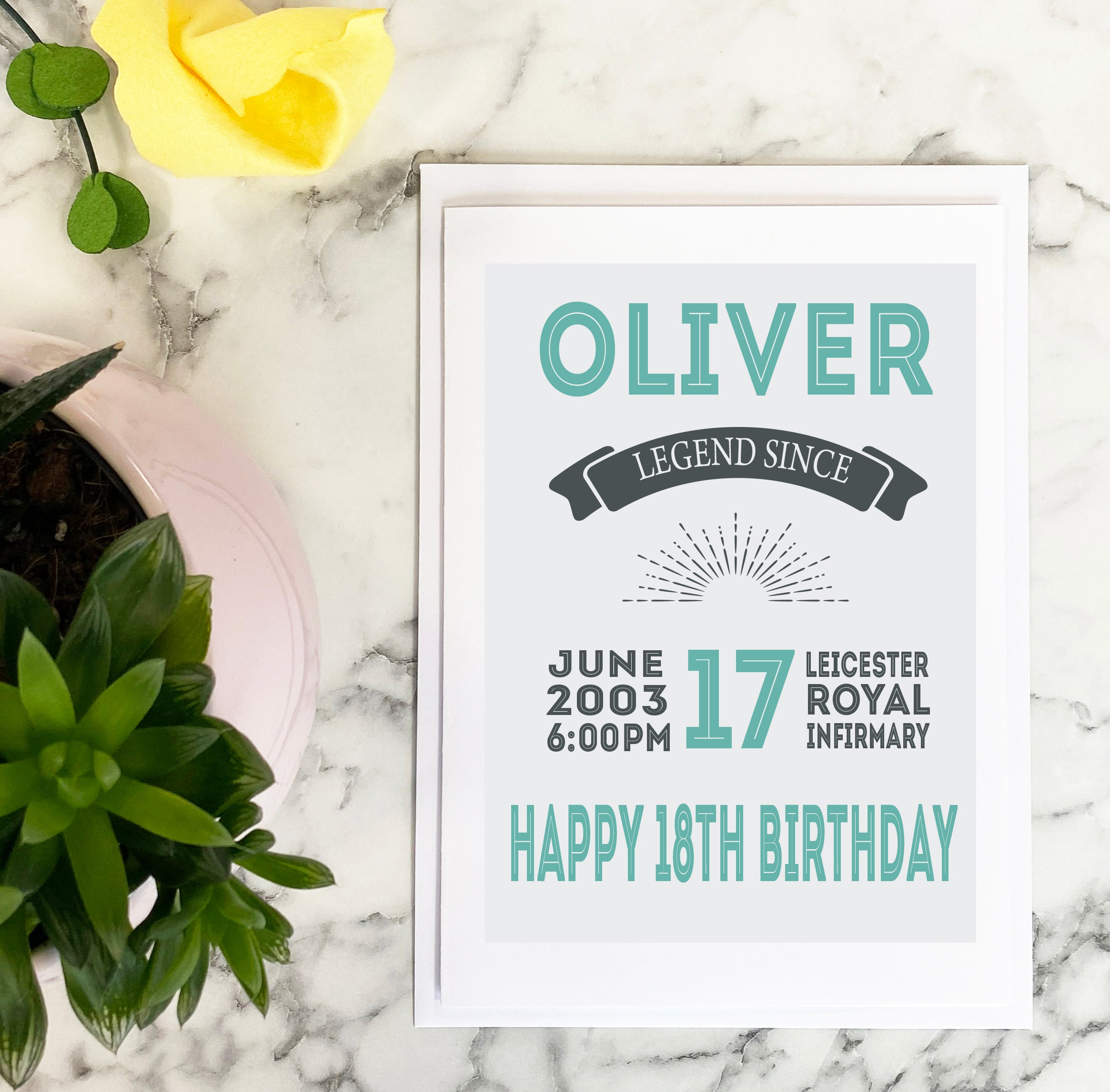 Personalised Special Date Vintage Birthday Card