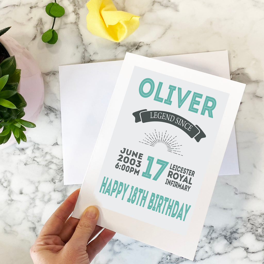 Personalised Special Date Vintage Birthday Card
