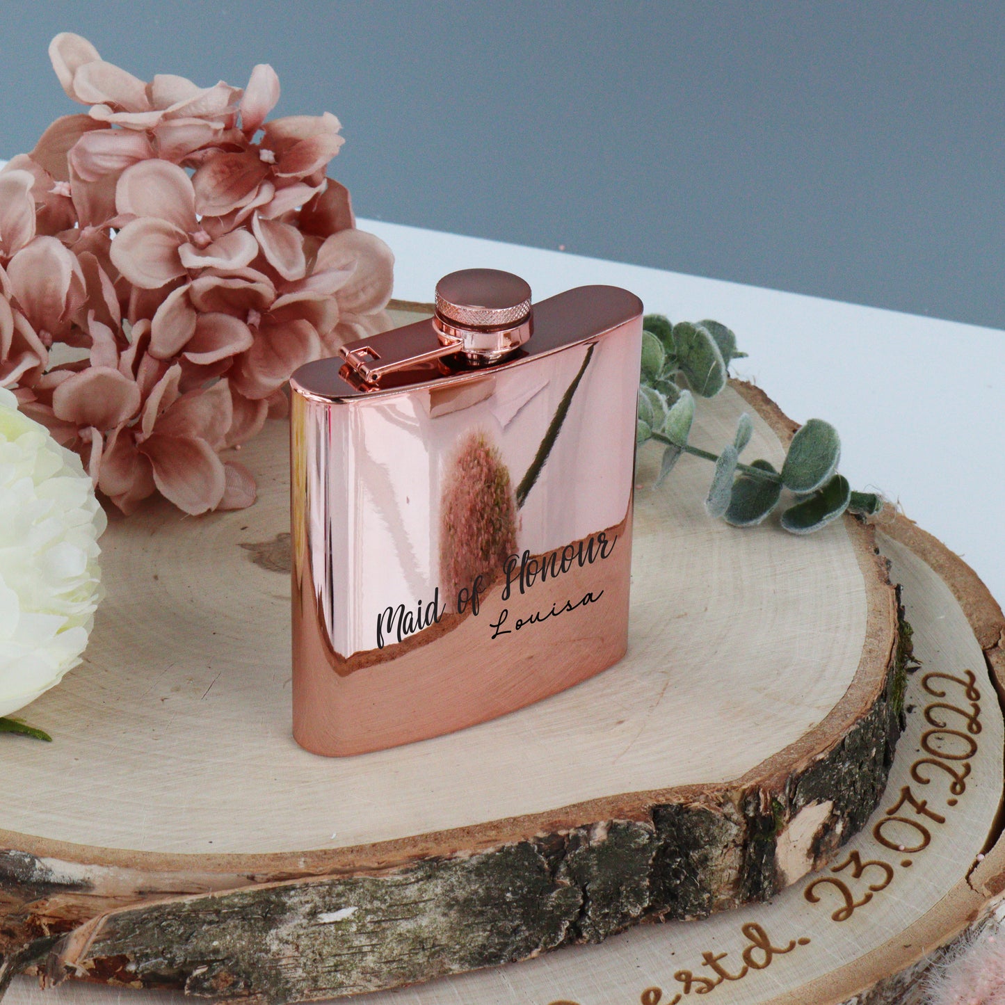 Personalised Rose Gold Hip Flask