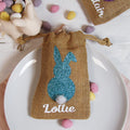 Personalised mini jute bags for Easter treats or place settings